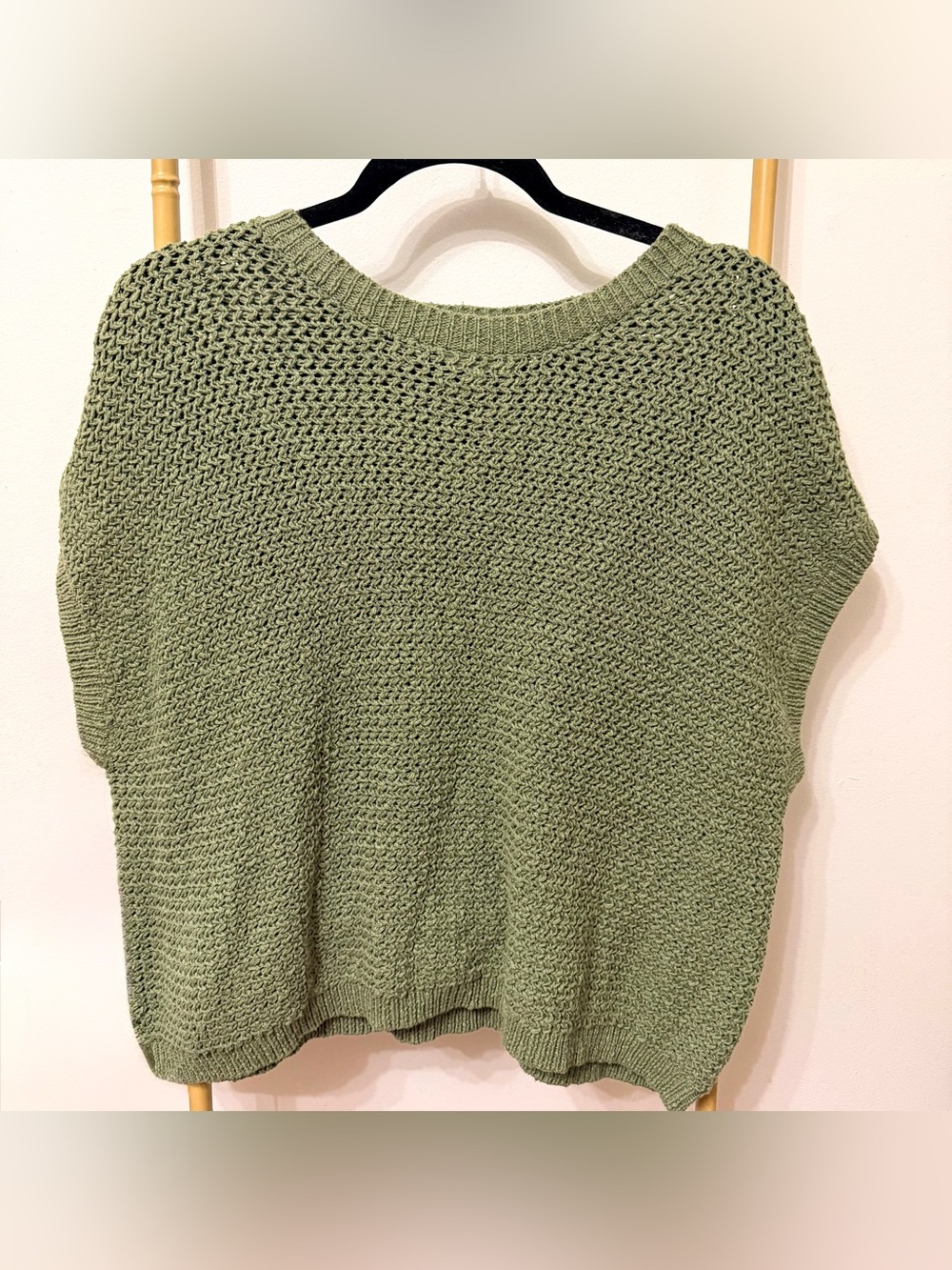 eesome Olive Green Textured Crew Neck Sweater